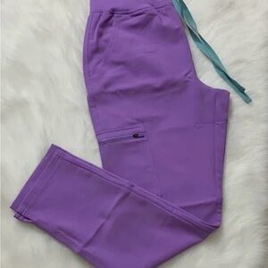 Figs Yola high waisted pants in Lavender dew